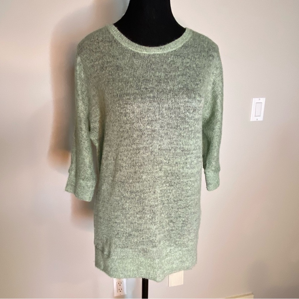 NOISY MAY Sage Mint Green Loose Knit Sweater Cardigan Lightweight Size Small - Picture 8 of 12